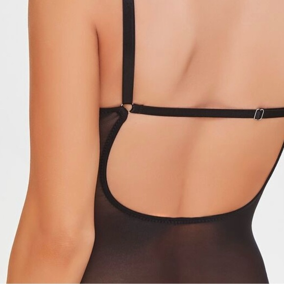 Elegant Black Lace Bodysuit, No Snap - Size Medium - NEW with Tags - Picture 2 of 12